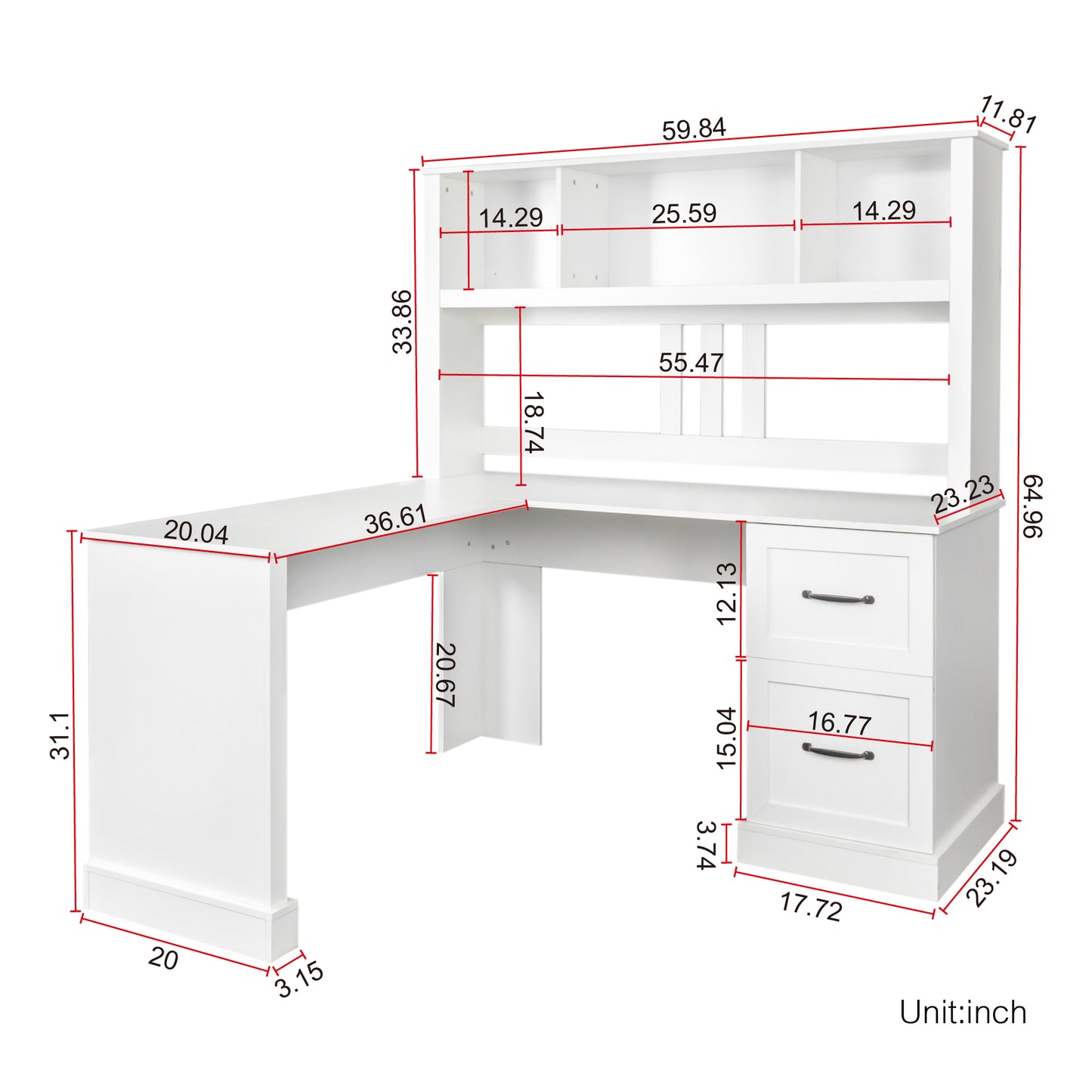 Home Office Computer Desk With Hutch