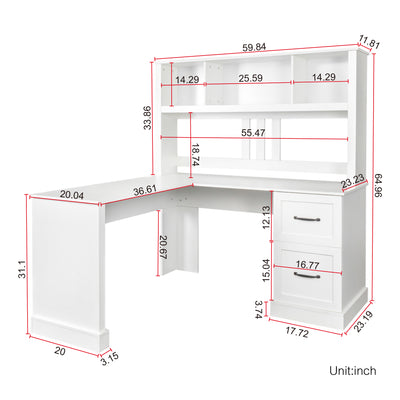 Home Office Computer Desk With Hutch