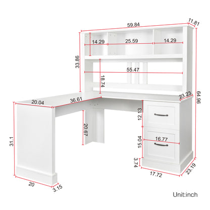 Home Office Computer Desk With Hutch