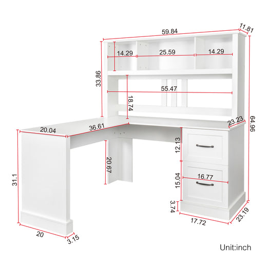 Home Office Computer Desk With Hutch