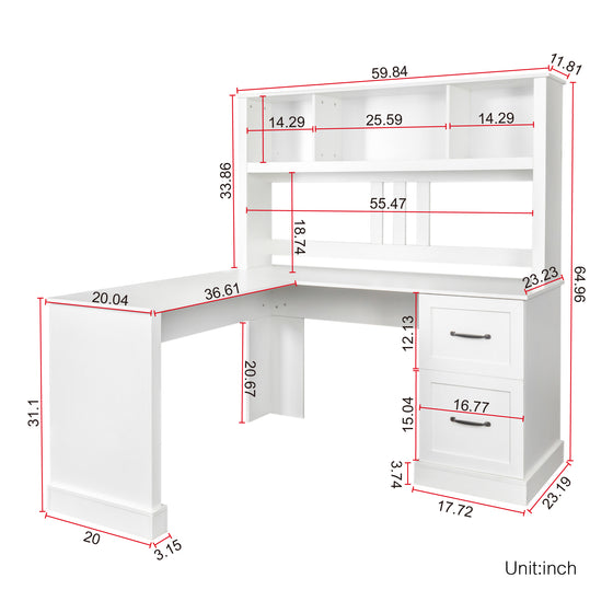 Home Office Computer Desk With Hutch