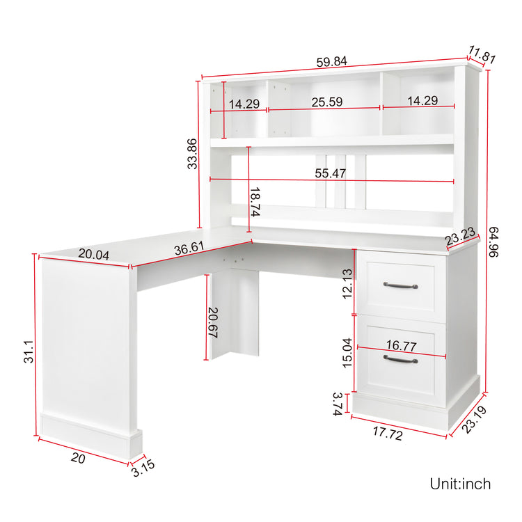 Home Office Computer Desk With Hutch