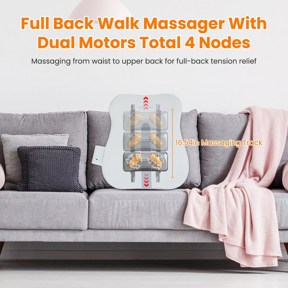 Shiatsu back massager pillow USB charging cable