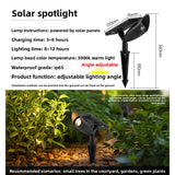 Solar Powered Outdoor Garden Spotlight with Ground Stake
