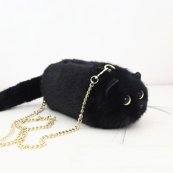 Plush Crossbody Cat Bag