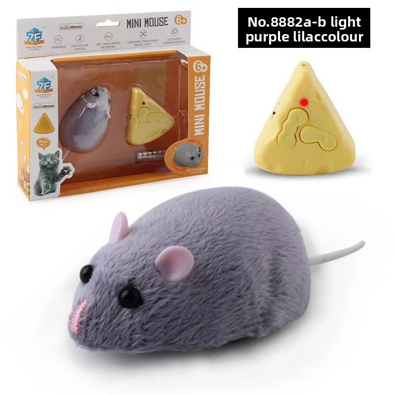 Remote control plush mouse, purple