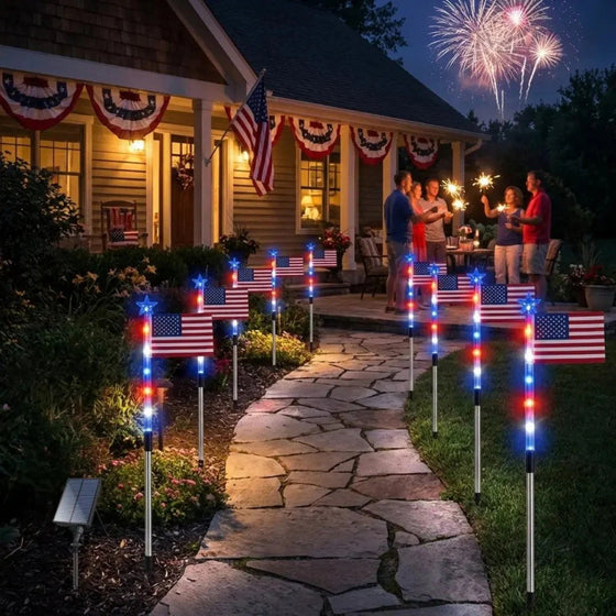 Solar Powered Patriotic Flag Light Garden & Outdoor product image 1