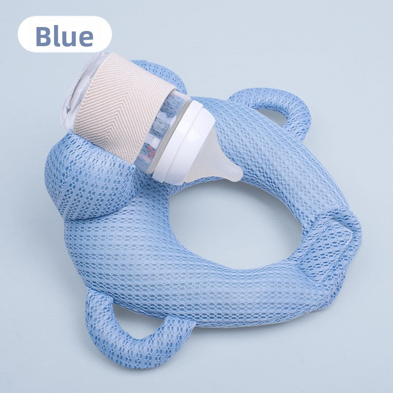 Portable anti-spitting-up baby bottle-feeding pillow for infants