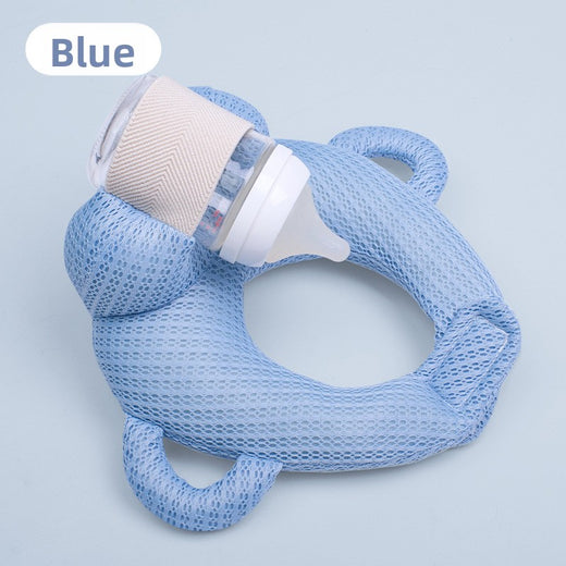 Portable anti-spitting-up baby bottle-feeding pillow for infants