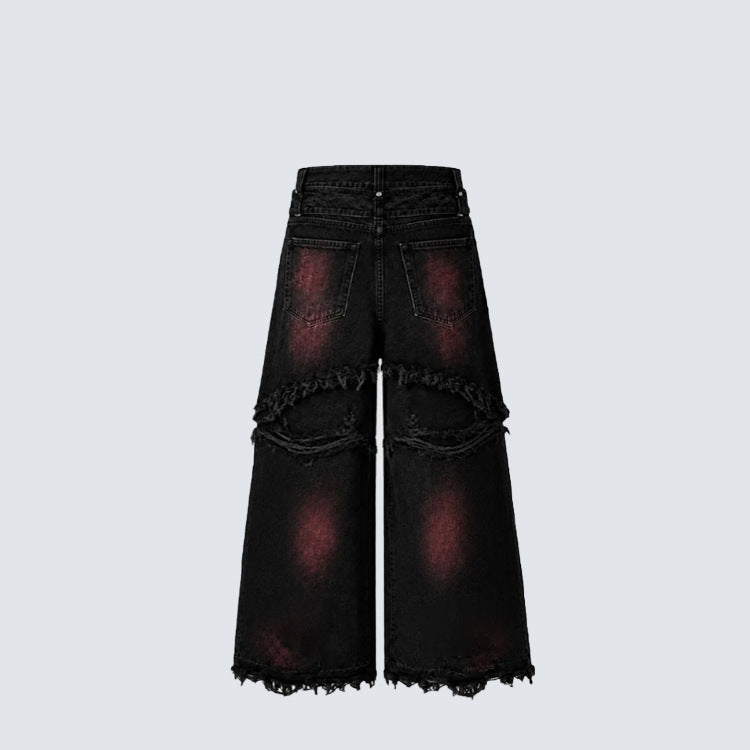 Burr Edge Wide Leg Jeans