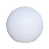Weatherproof globe light mounted in a garden setting