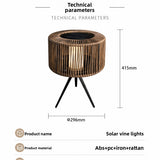 Solar Powered Outdoor Woven Rattan Floor Light