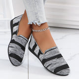 Womens Casual Knitted Slip On Flat Shoes