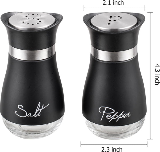 Salt and pepper shakers on dining table