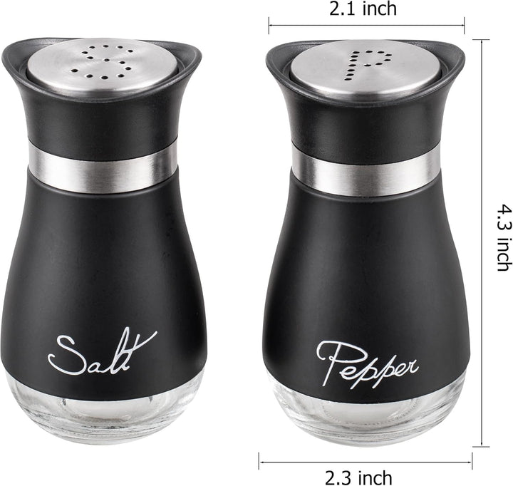 Salt and pepper shakers on dining table