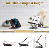 Adjustable book stand used as cookbook holder in kitchen
