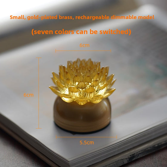 Glass Golden Lotus lamp charging led Everbright lamp Garden & Outdoor product image 6