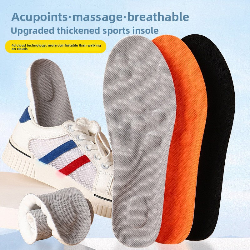 4D Massage PU Sports Insoles in Orange, Black and Grey, image 1 of 22