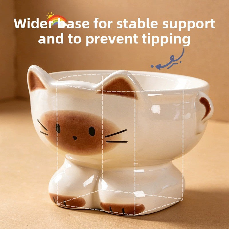 Ceramic Cat Dog Food Bowl with Anti-Slip Design
