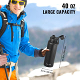 40oz insulated bottle leak-proof lid