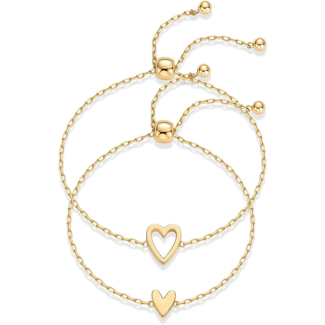Peach Heart Minimalist Couple Bracelet