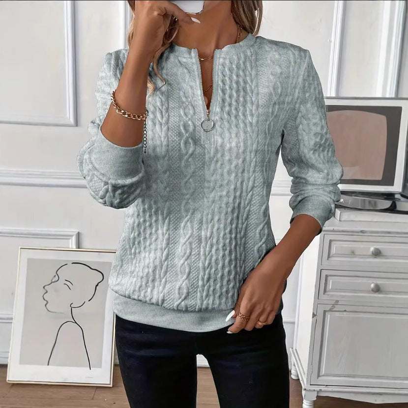 Women's quilted jacquard hooded zip sweatshirt, photo 2