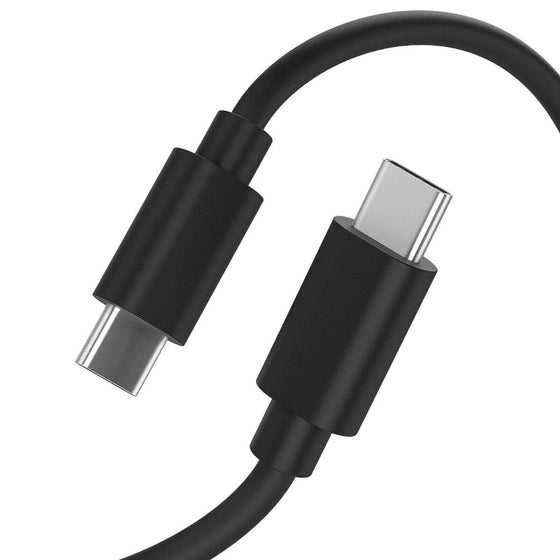 Close-up of black USB-C connectors on a charging cable