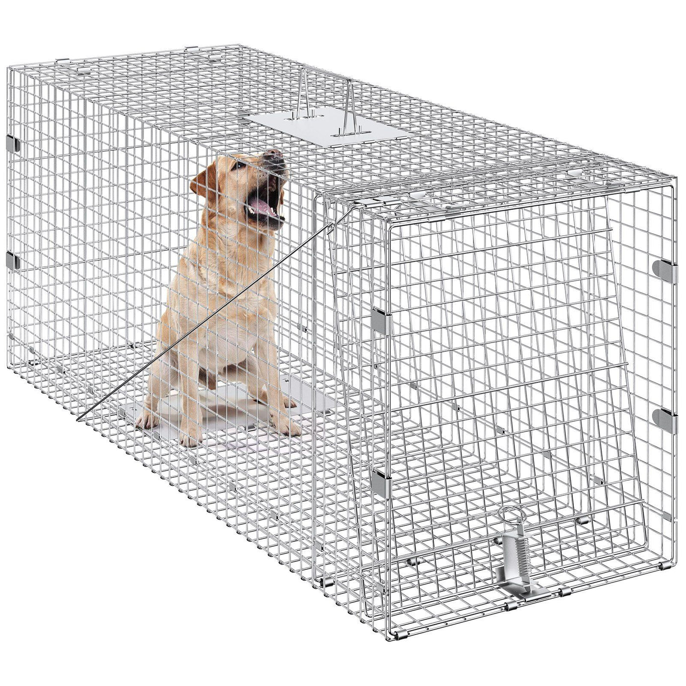 42 inch live animal cage trap door open detail