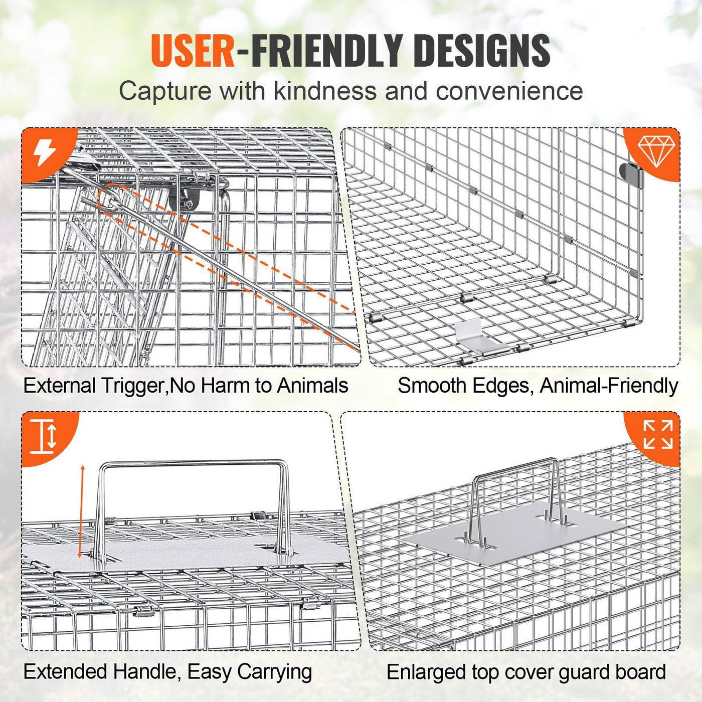 42 inch live animal cage trap welded mesh