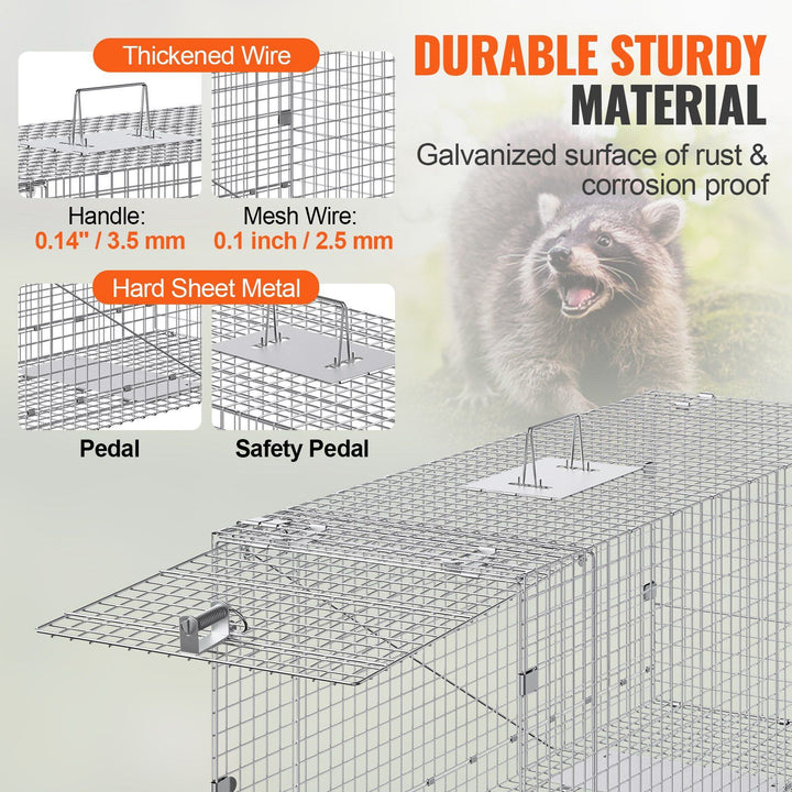 42 inch live animal cage trap folded for storage