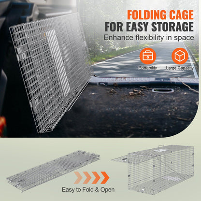 42 inch live animal cage trap dimensions illustration