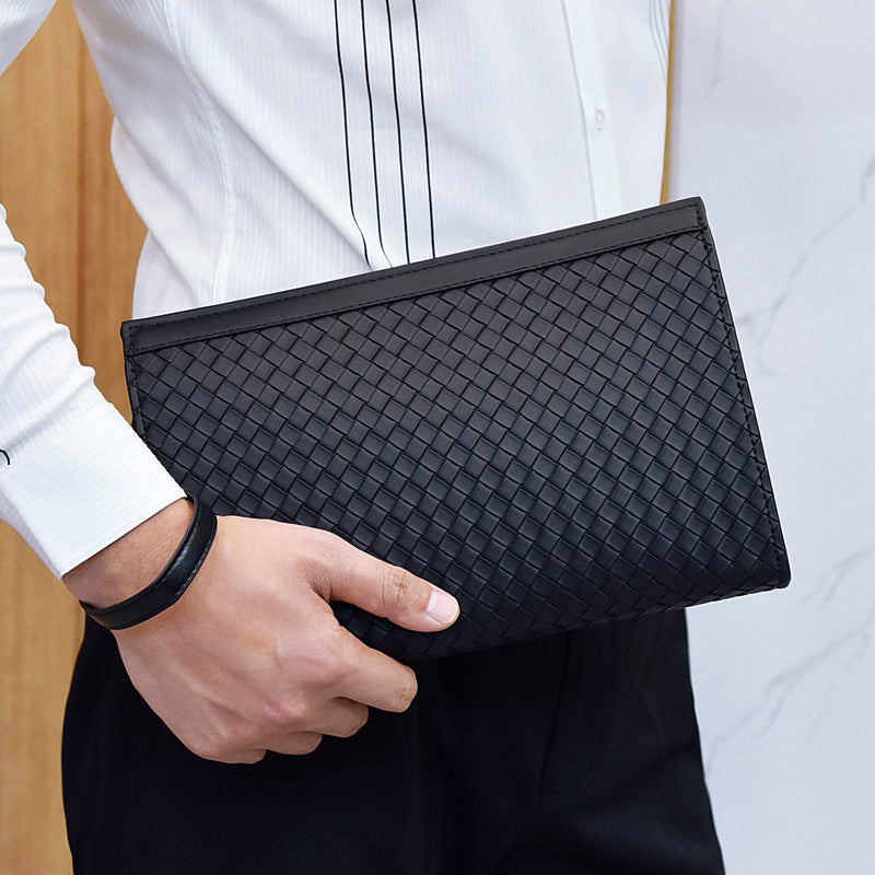 Mens Woven Pattern Clutch Bag