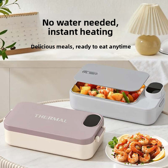 Portable USB Electric Lunch Box Food-grade Stainless Steel Touch Control Rechargeable Heating Food Container