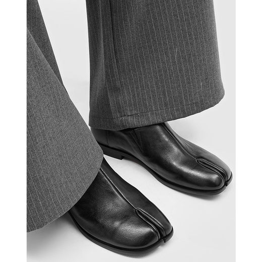 Womens Split Toe Leather Slip On Loafers
