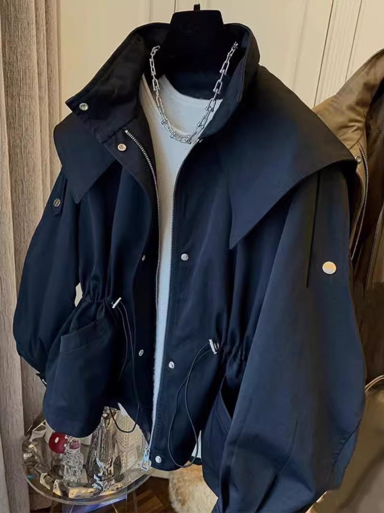 Turtleneck zip-up jacket
