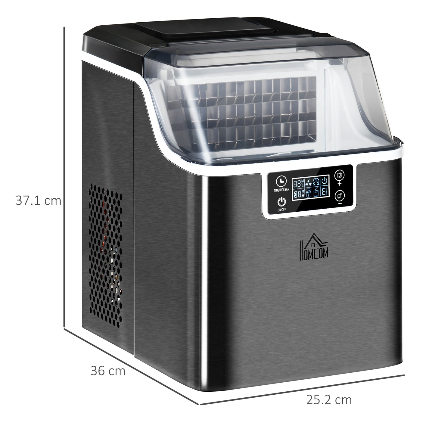 3.2L Compact Ice Machine with LCD Screen Black