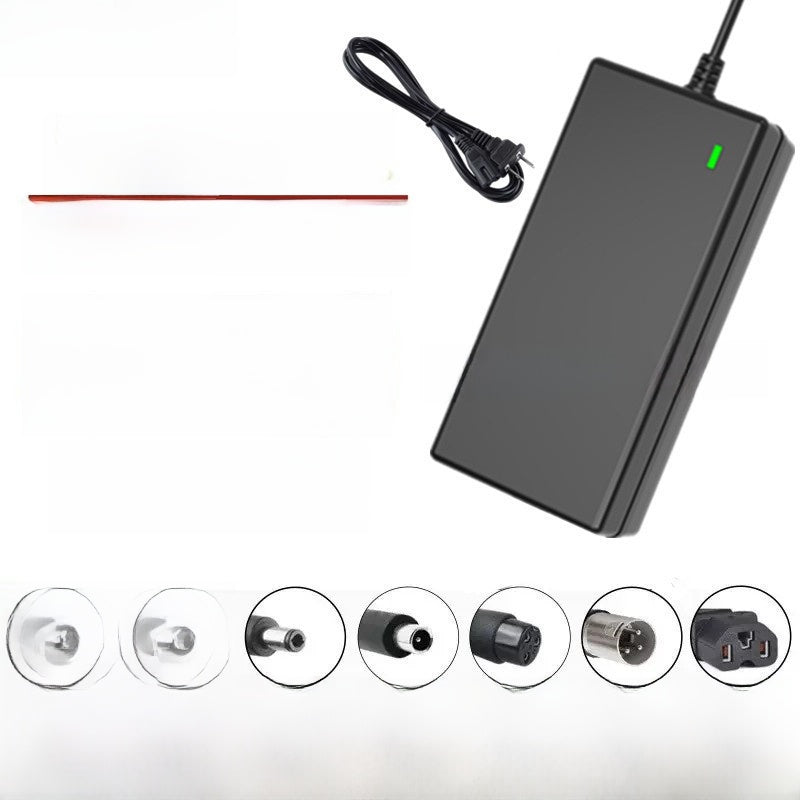 54.6V 2A Smart Charger for 48V Lithium Battery Packs with Multiple Plugs and Connector Heads