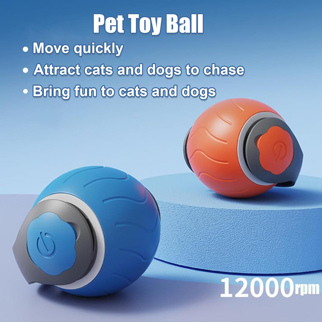 Speedy Tail Cat Toy,Interactive Cat Toy For Indoor Cats,Cat Ball Toy,Interactive Cat Toy Ball,Two Speed Adjustment, - Image 2