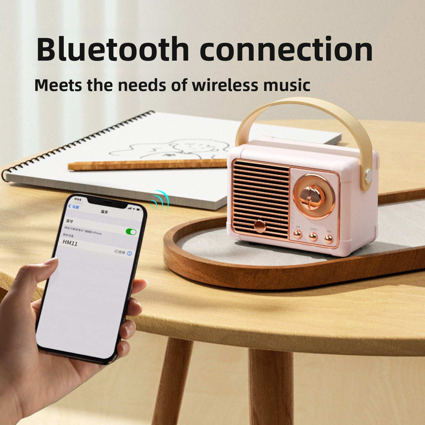 Retro Bluetooth Speaker with USB TF Card Support