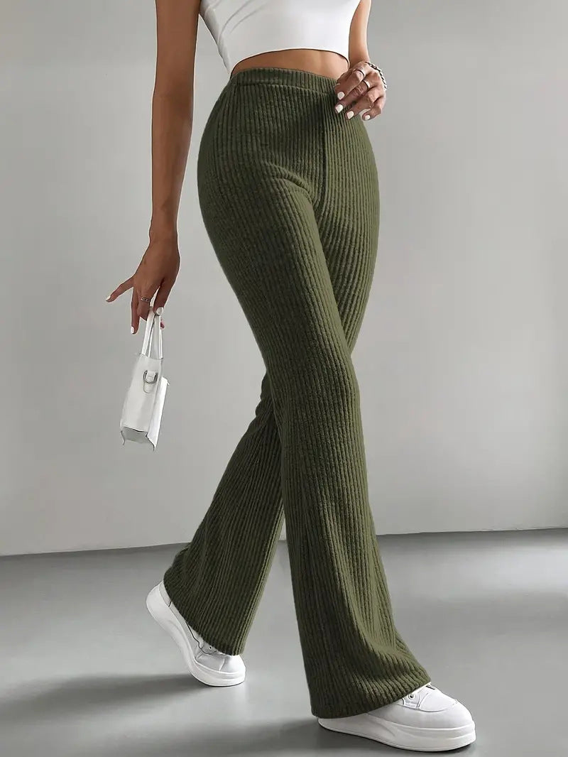 Flared slim-fit trousers