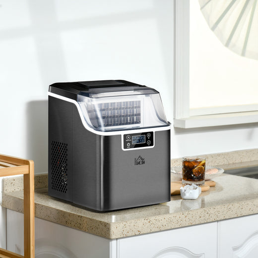 Portable ice maker on kitchen countertop