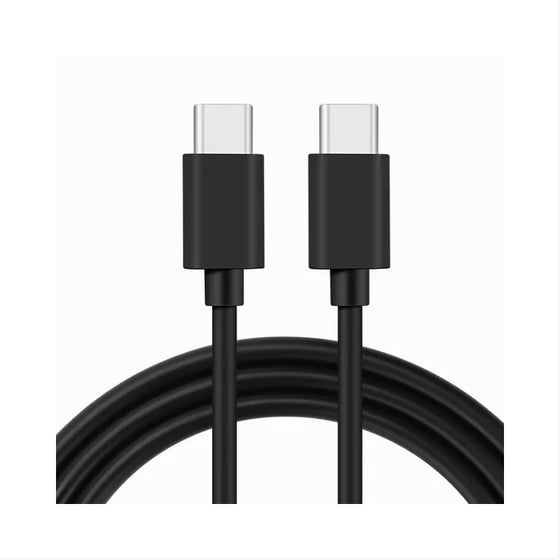 Black USB-C to USB-C cable with both connectors shown