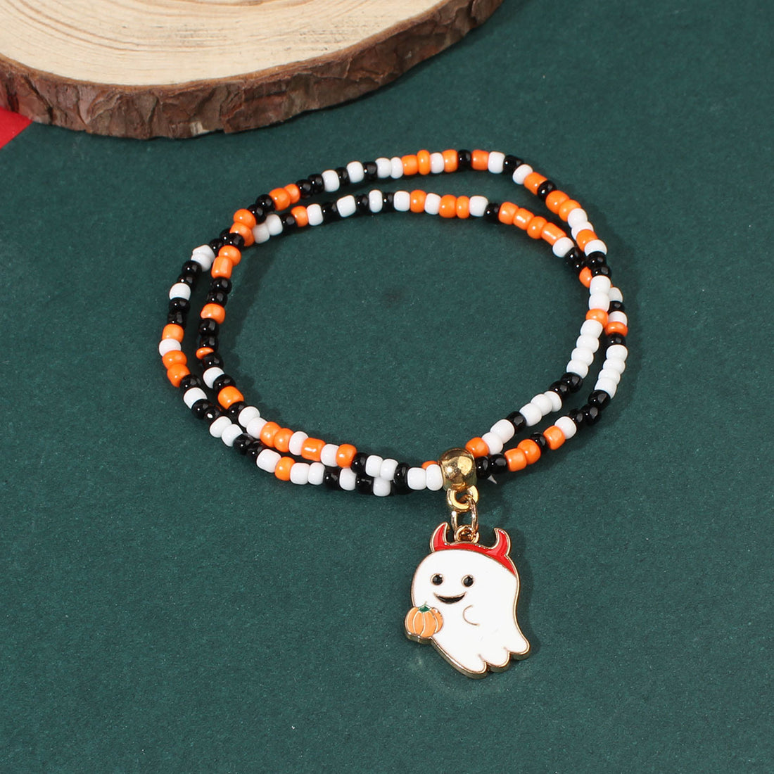 Halloween pumpkin bat ghost mithing bracelet