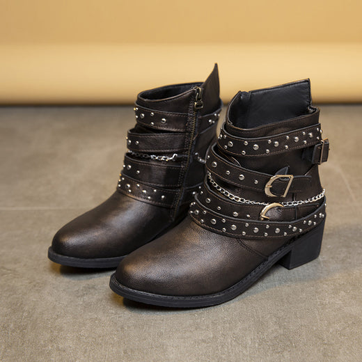 Punk Style Mid-Calf Boots