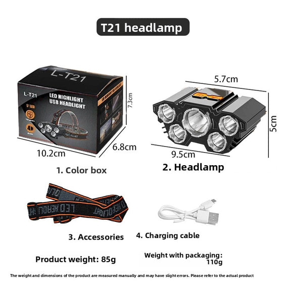 Rechargeable LED Headlamp Light Outdoor Lighting & Tools product image 5
