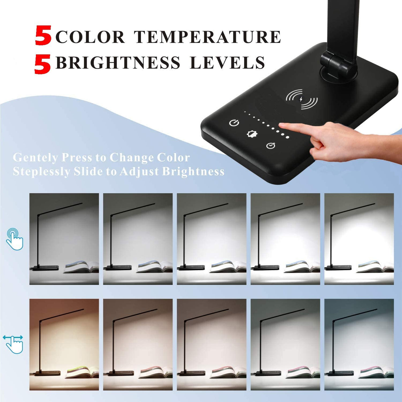 LED flex desk lamp, white colorway