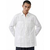 White Patchwork Casual Shirt