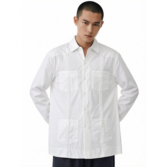 White Patchwork Casual Shirt product image 1