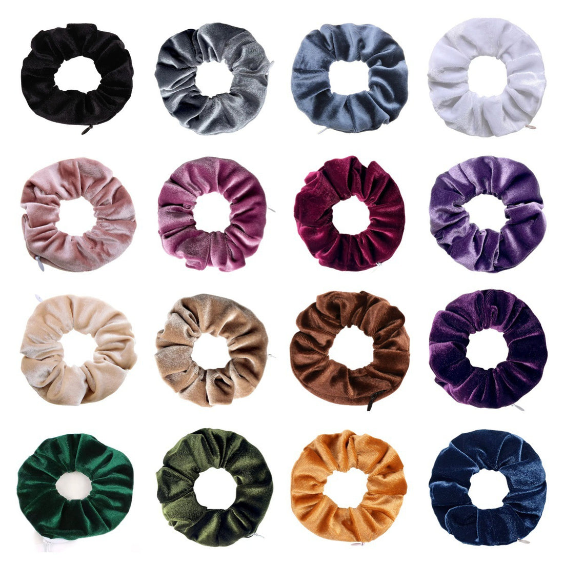 Korean Style Velvet Zipper Scrunchie Adjustable Ponytail Holder Hair Accessory