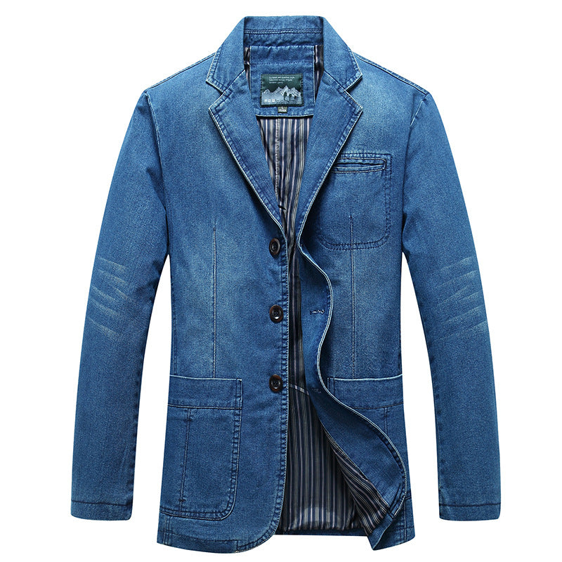 Men's hooded zip denim jacket, photo 1